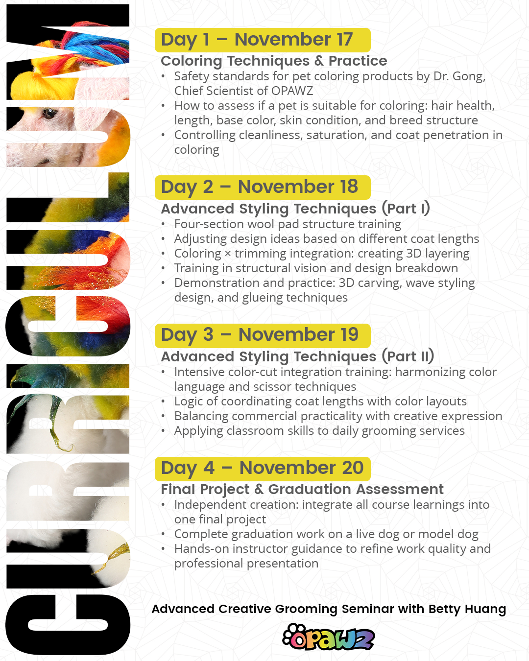 Advanced Creative Grooming Seminar with Betty Huang (Early Bird Special)
