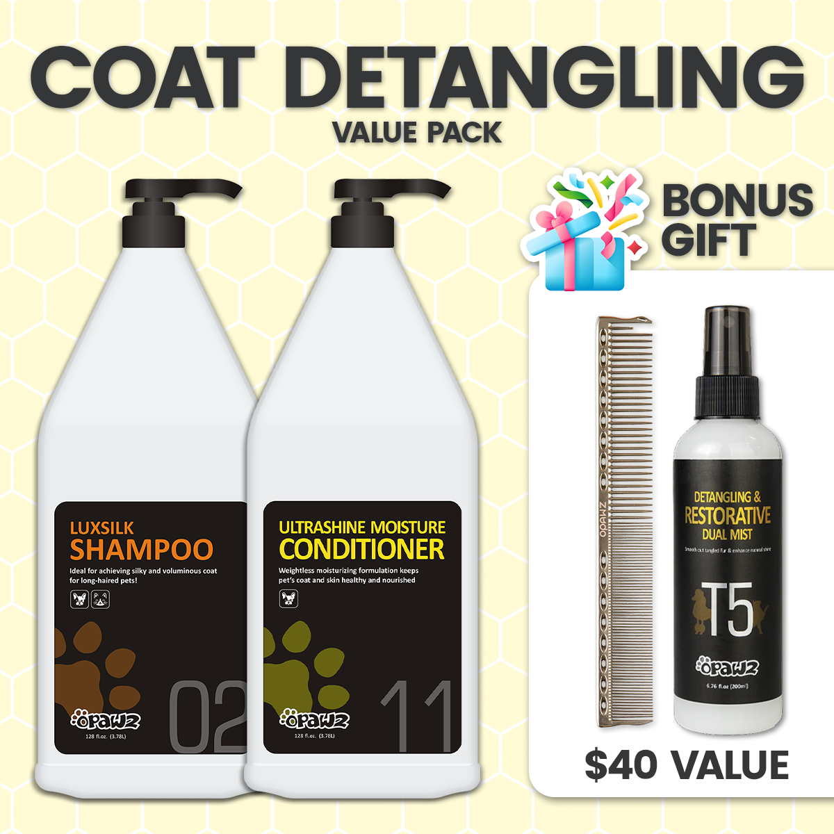 OPAWZ Coat Detangling Value Pack - With limited time $40 value gift 🎁 (VP76)