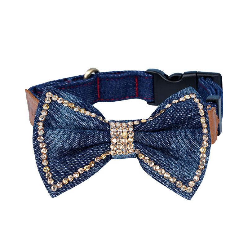 Denim Bowknot with Crystal - A082 - Light Blue