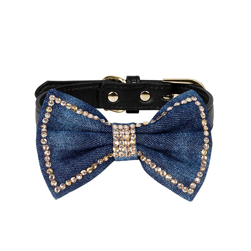 Denim Bowknot with Crystal - A082 - Light Blue