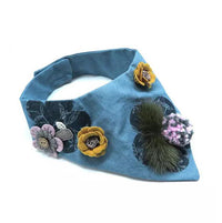 Pom-pom Fresh Denim Collar - B040