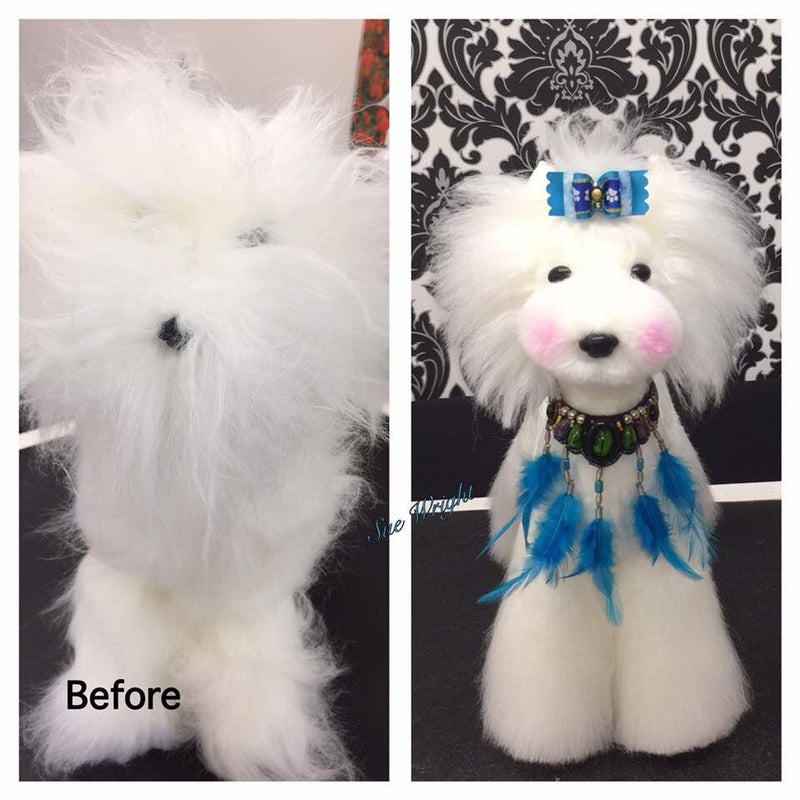 OPAWZ Toy Poodle Whole Body Dog Wig - White (DW01-1)