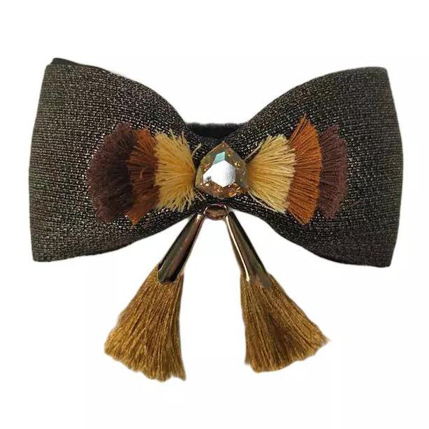 Pet Bow Tie with Golden Tassel Collar Slider - B017